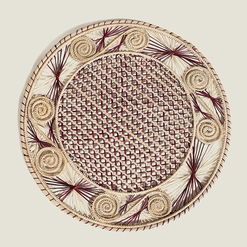 Sandra Set of 2 Woven Placemats, D35cm, Mulberry