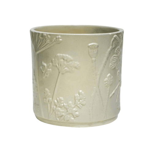 Image showing the Kew Botanical Retreat Stoneware Meadow Planter, D21cm, Cream product.