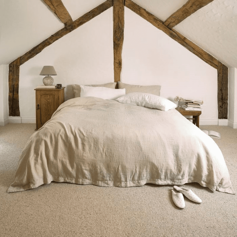 Linen Pair of Standard Pillowcases, Almond