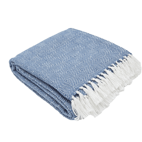 Image showing the Diamond Blanket, 250cm x 130cm, Navy product.
