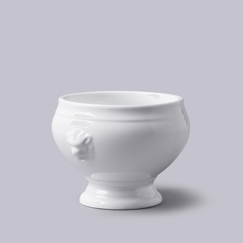 Lion Head Soup Bowl, 350ml, White