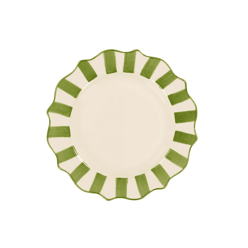 Scalloped Breakfast Plate, D22cm, Green