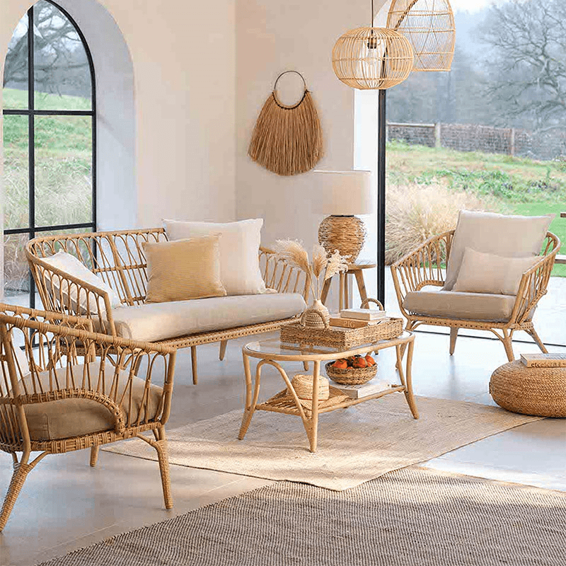Corston Sofa Set, Natural