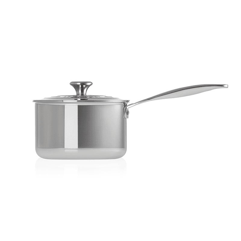 Signature Uncoated Saucepan with lid, 18cm, Stainless Steel