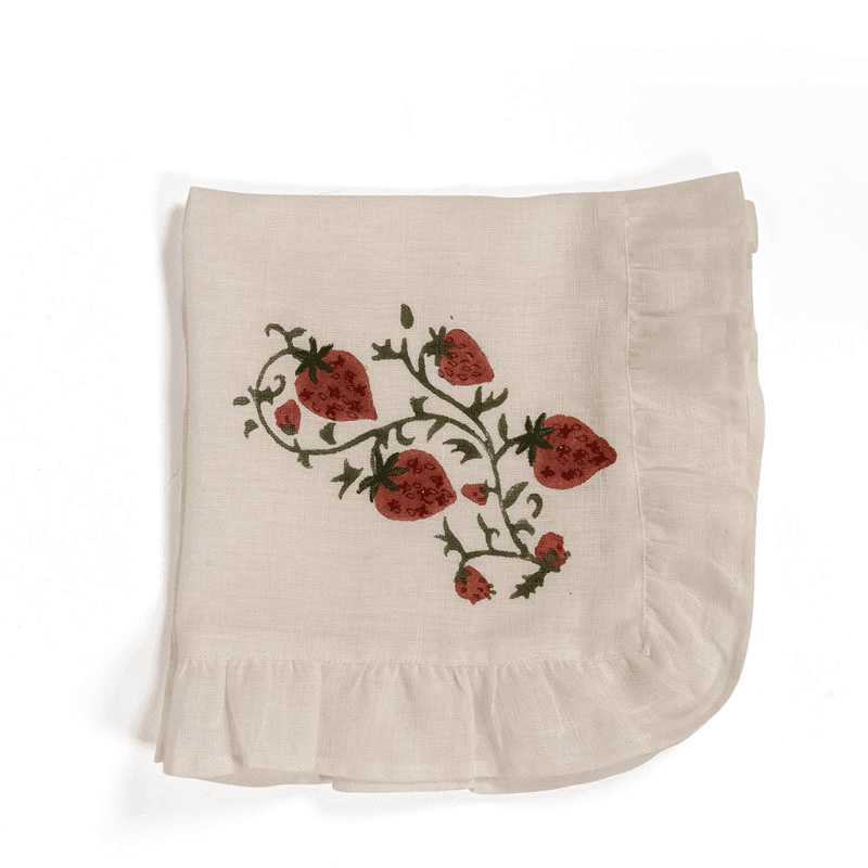 Fraises des Bois Set of 4 Napkins, 40 x 40cm, White