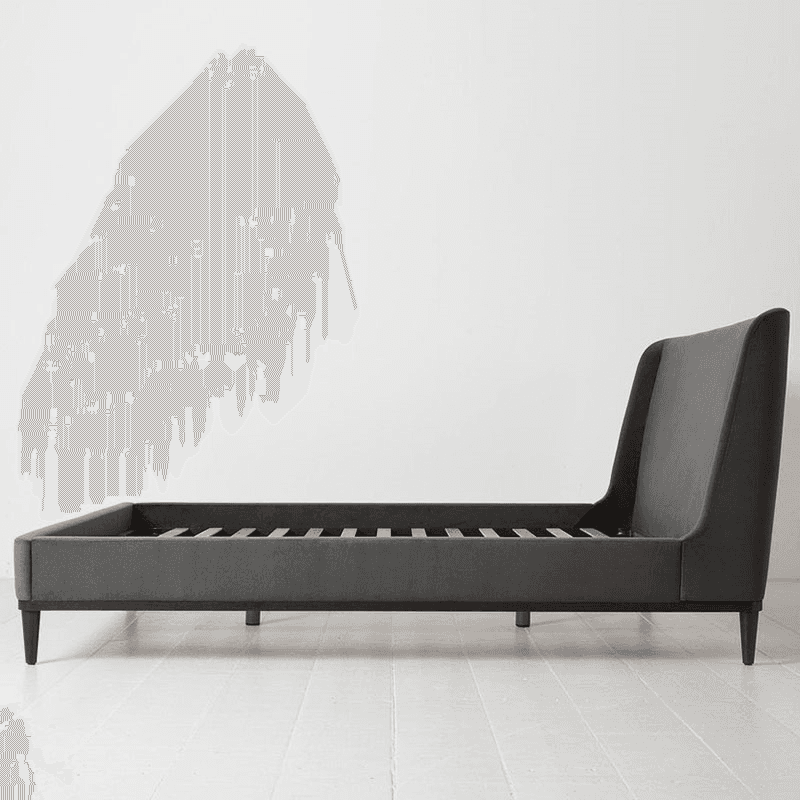 Bed 02 Velvet Super King Size Frame, Charcoal