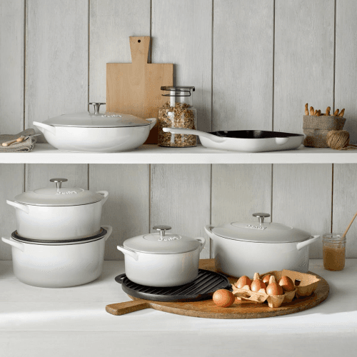 Image showing the Natural Cast Iron Griddle pan, 47 x 25 x 4cm, Light Grey product.