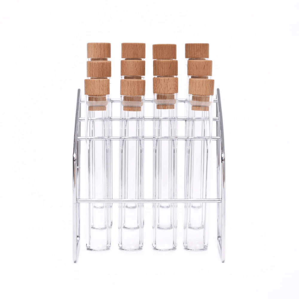 Spice lab rack, H21 x W14.5 x D12.5cm, Glass/Steel/Beech