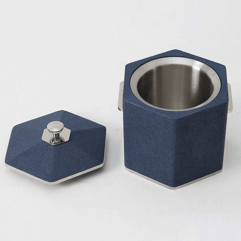 Ice Bucket, Nile Blue Shagreen