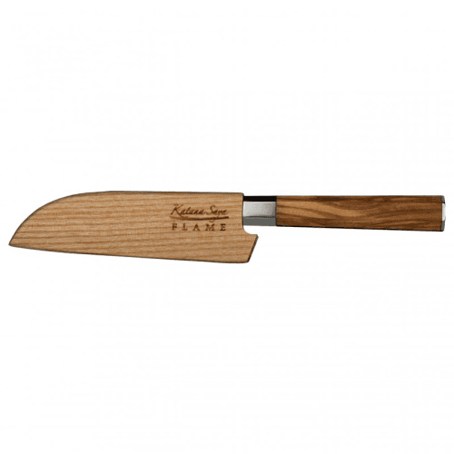 Image showing the Flame Santoku Knife, 12cm, Olive Wood product.