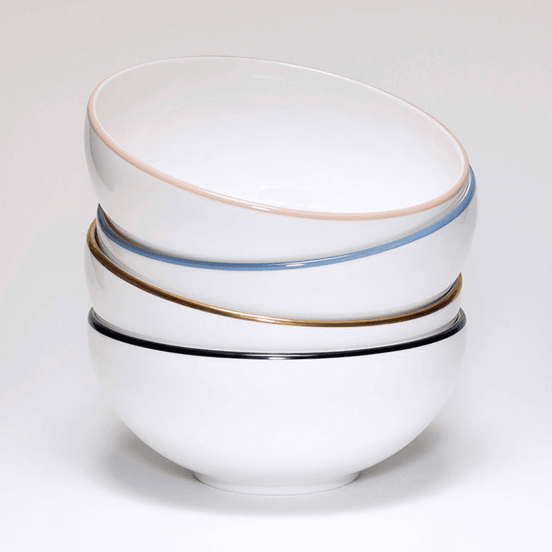 Breakfast Bowl, D15cm, Cornflower Blue Rim