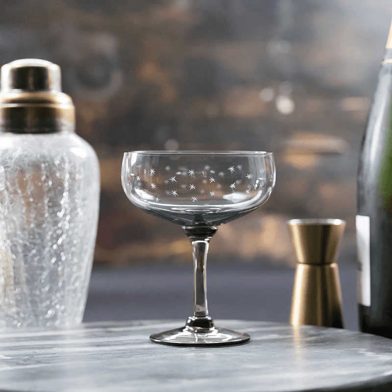 Stars Set of 4 Cocktail Glasses, 210ml, Smoky