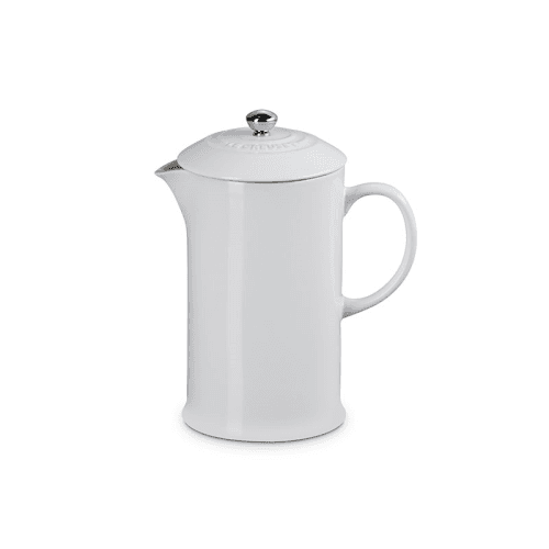 Image showing the Stoneware Cafetiere with Metal Press, 1L, White product.