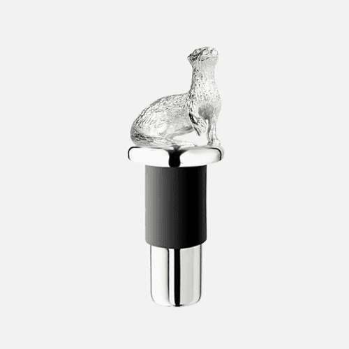 Image showing the Otter Silver Plated Bottle Stopper, 8.5 x 3cm, Silver product.