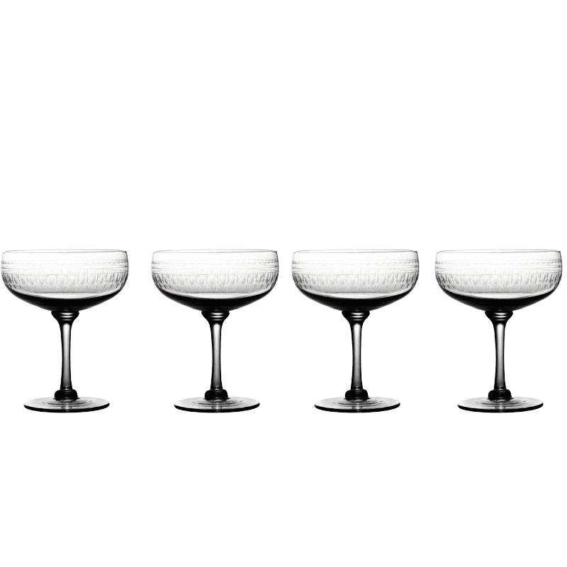 Ovals Set of 4 Cocktail Glasses, 210ml, Smoky
