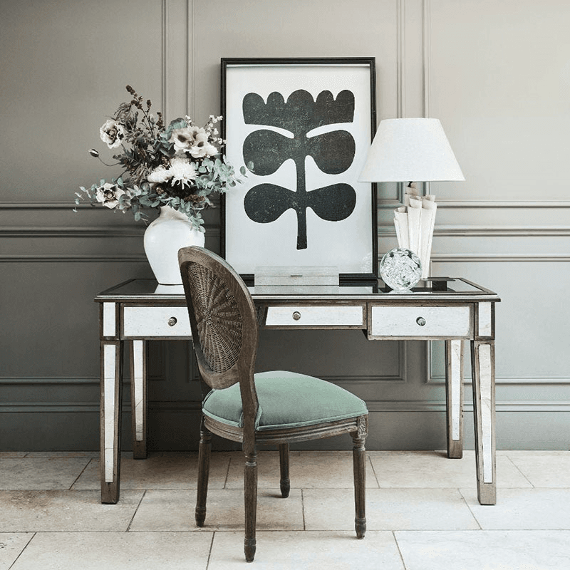 Versailles Dressing table, L152 x W66 x H79cm, Antique Mirrored