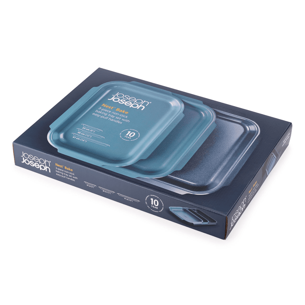 Nest Set of 3 Baking Trays, Blue