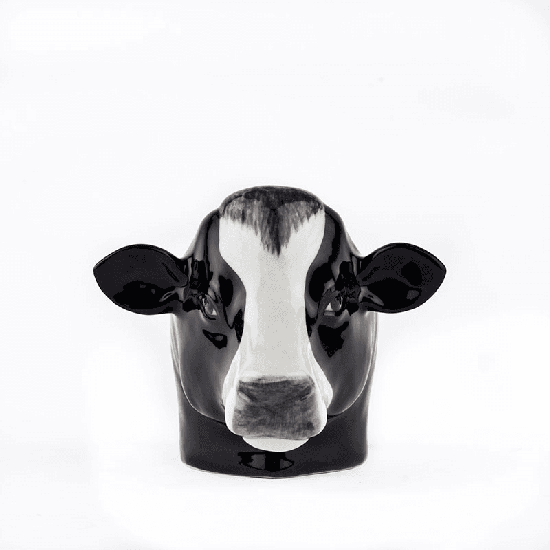 Friesian Cow Egg Cup, H8cm, Black & White