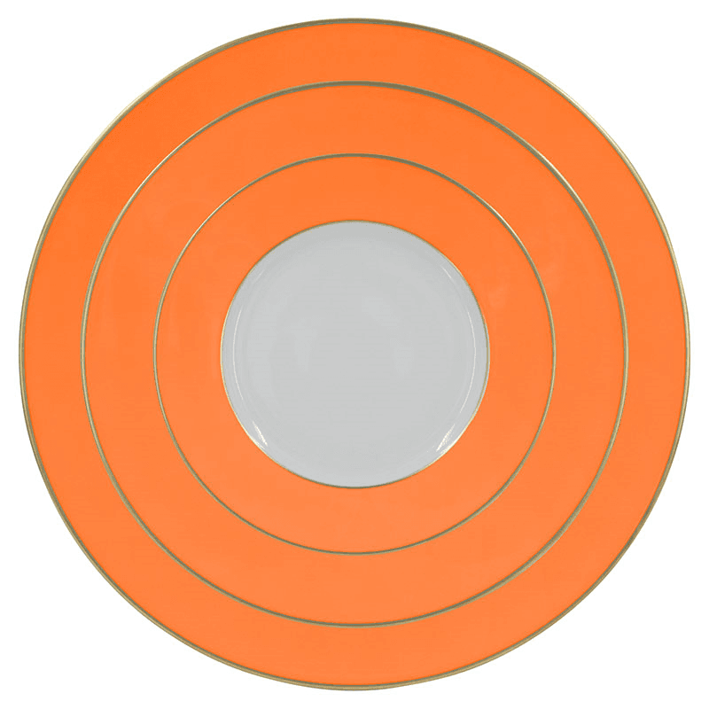 Sous Le Soleil Dessert Plate, D22.5cm, Matt Gold Classic Orange