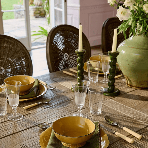 Image showing the Barley Pair of Twist Candle Holders, H24cm, Spruce product.