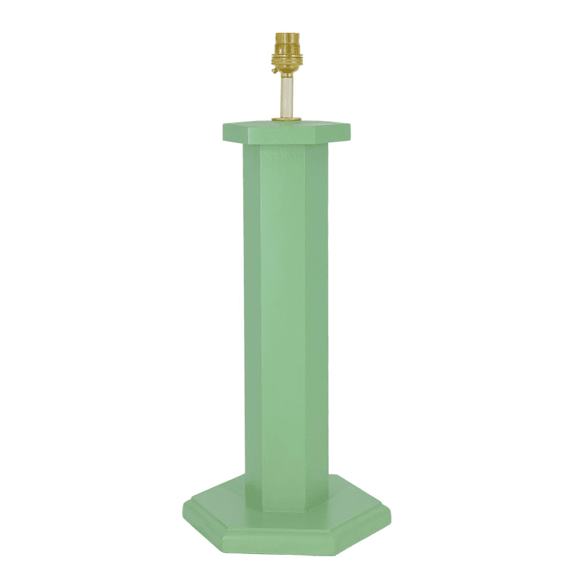Hexagon Table Lamp Base, H47cm, Turtle Green