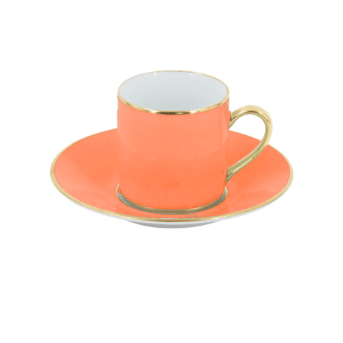 Image showing the Sous Le Soleil Empire Coffee Cup & Saucer, 90ml, Matt Gold Classic Orange product.