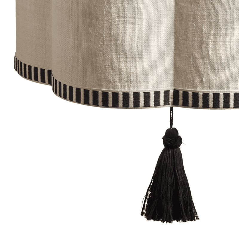 Asphodel Lampshade, 55cm, Ivory & Black