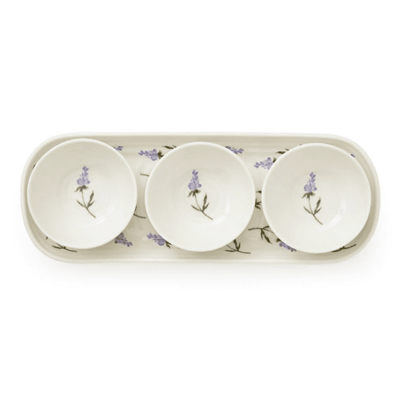 Lavendula 3 Dip Bowls & Tray, Multi