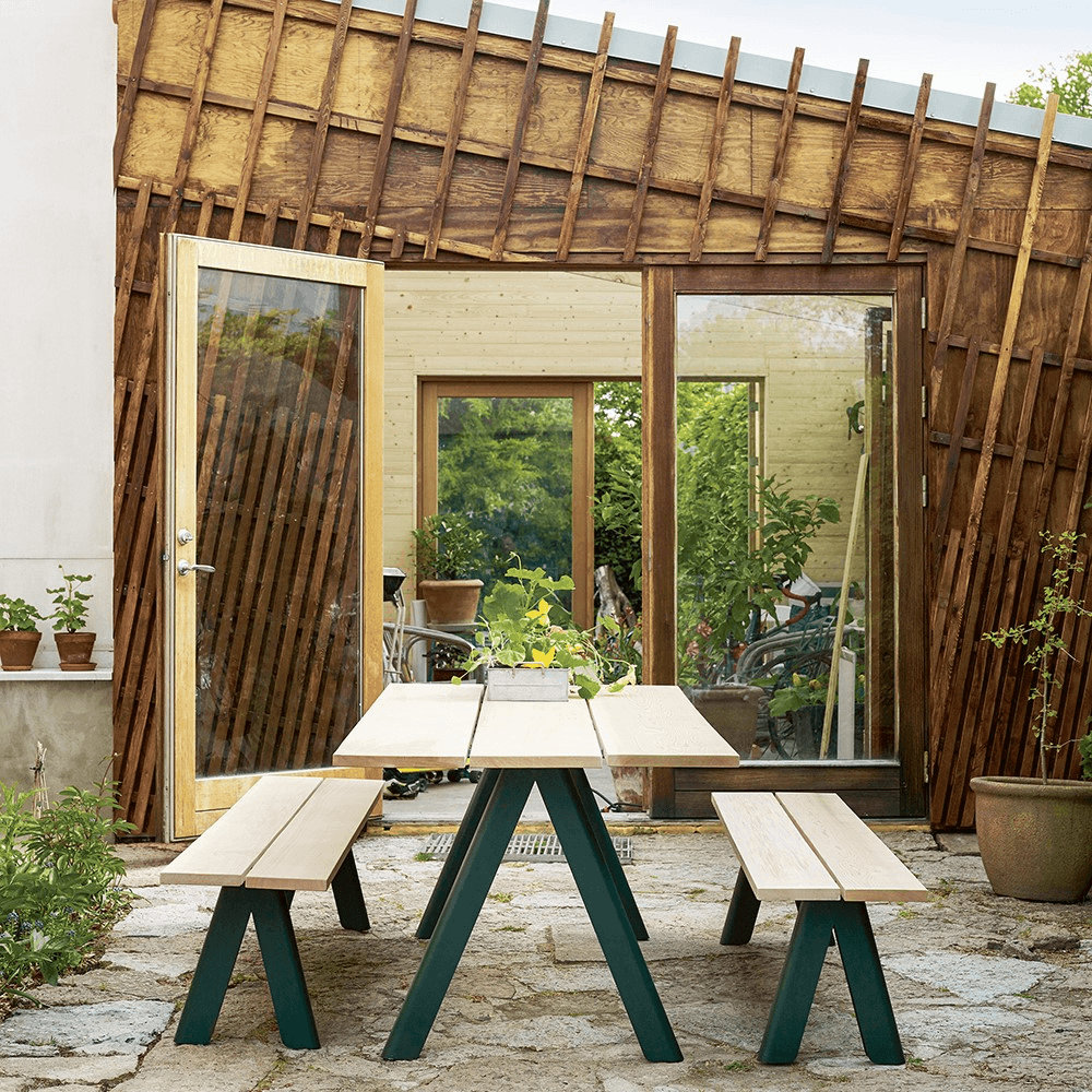 Overlap Bench, L200 x W36 x H43cm, Hunter Green