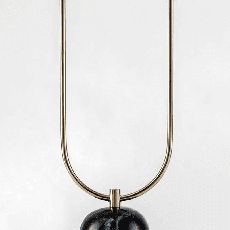 Curve Marble Floor Lamp, H130cm, Olive Green