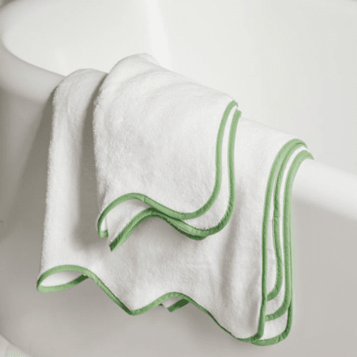 Image showing the Amelia Scalloped Hand Towel, Asparagus product.