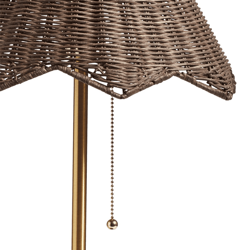Ravindra Rattan Table Lamp with Shade, H64cm, Espresso