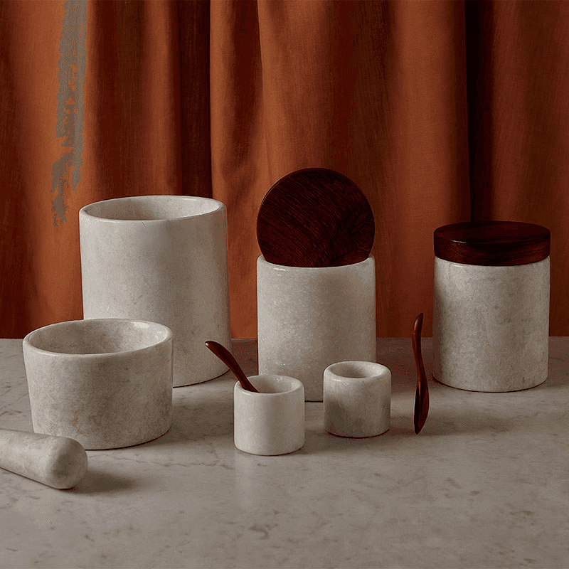 Mandalay Set of 2 Pinch Pots, D7cm, Marble