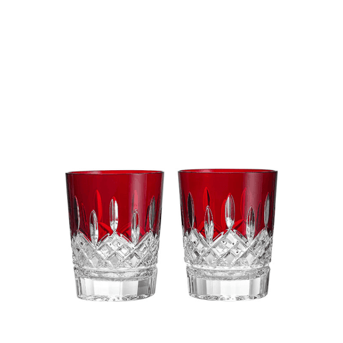 Image showing the Lismore Set of 2 Double Old Fashion Tumblers, 275ml, Red product.