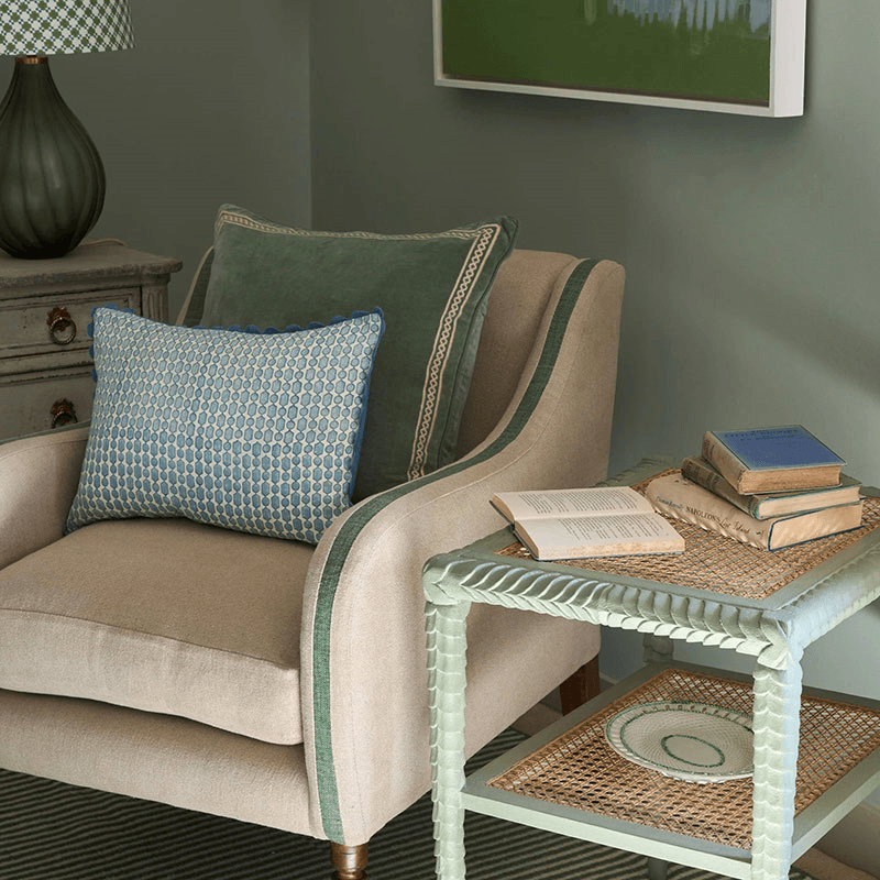 Shisho Velvet Cushion, 55 x 55cm, Forest Green