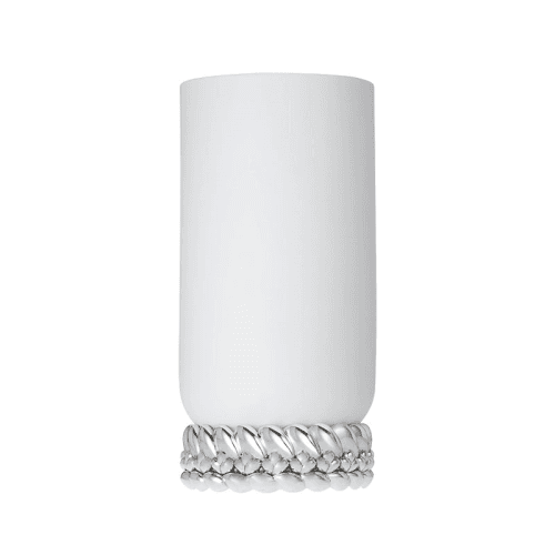 Image showing the Babylone Vase, H30.5 x D5.5cm, White & Silver product.