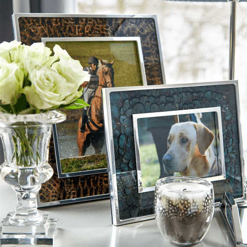 Image showing the Feather and Glass Photo Frame, 8x10", Hen Pheasant product.