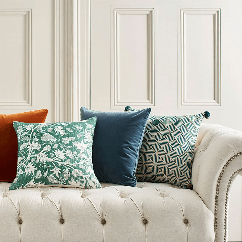 Plain Velvet Cushion Cover, Large - Burnt Orange