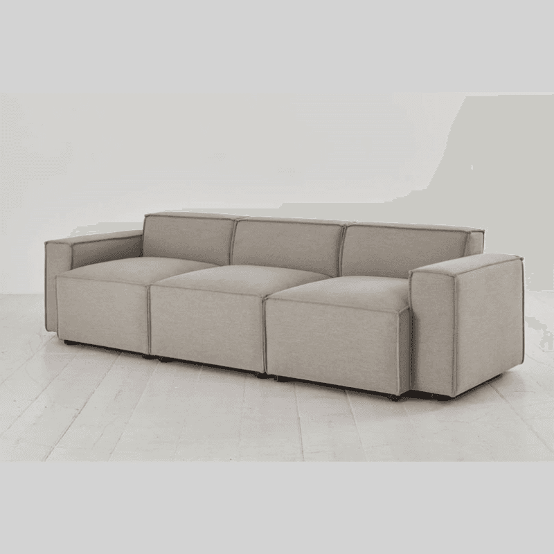 Model 03 3 Seater Linen Sofa, Pumice