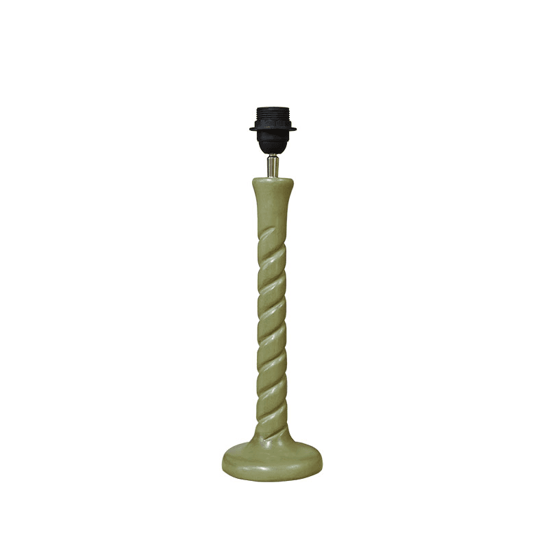 Twisted Wooden Table Lamp, H35cm, Light Green