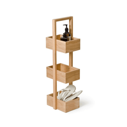 Image showing the Mezza 3 tier caddy, H84 x W22 x D26cm, Oak product.
