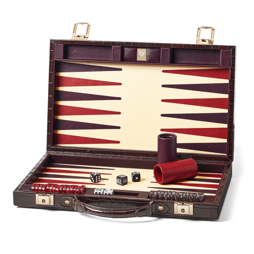 Image showing the Backgammon Set, L38 x W23cm, Amazon Brown Croc product.
