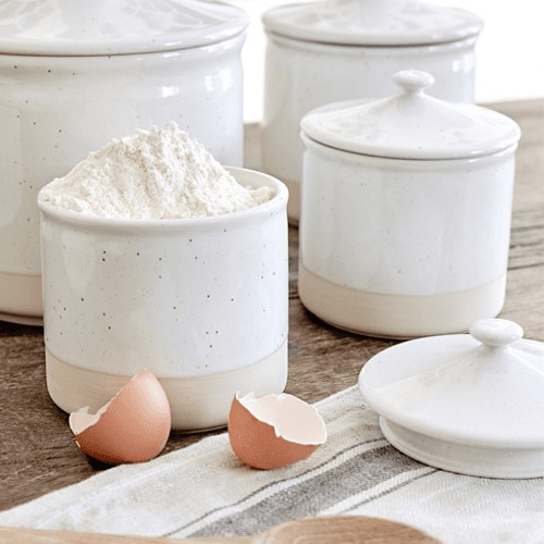 Fattoria Large canister, D19 x H21cm, White