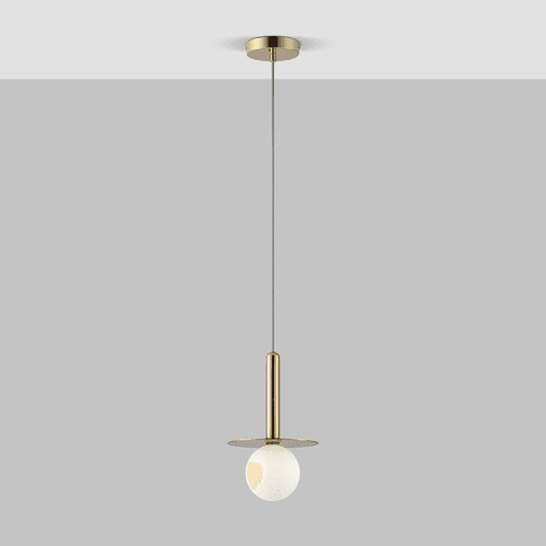 Image showing the Disk Pendant Light, H206cm, Brass product.