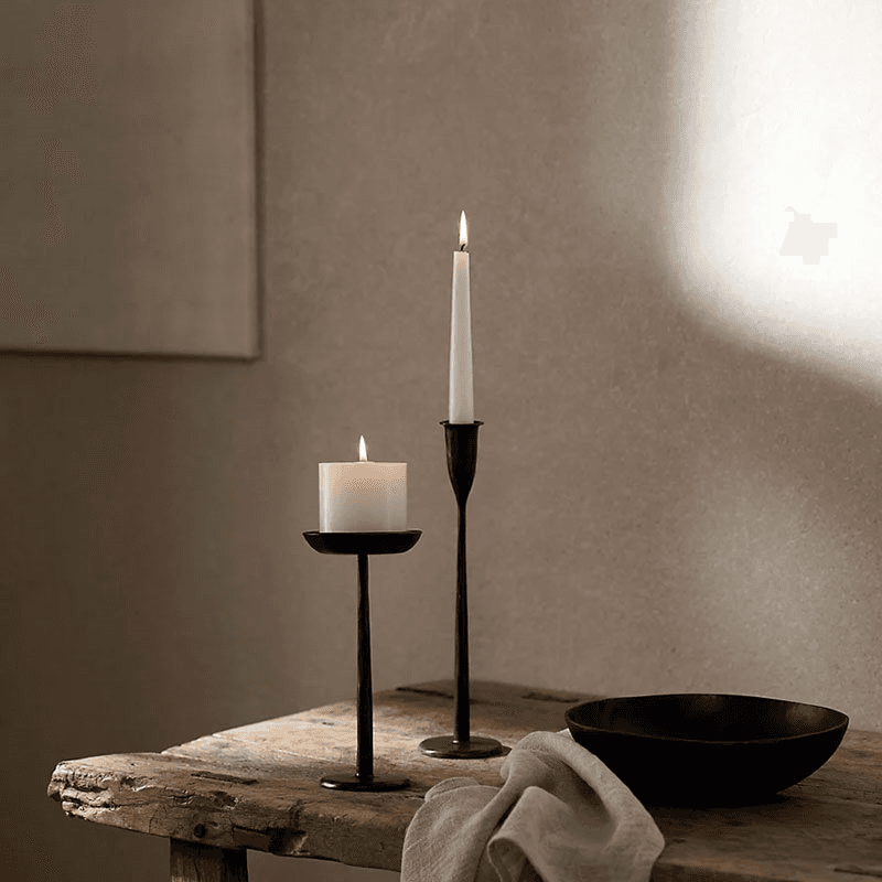 Stanton Forged Dinner Candle Holder, H30cm, Black