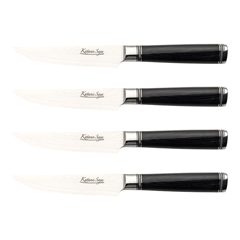 Katana Saya Pakkawood 4 Pce Steak Knife Set