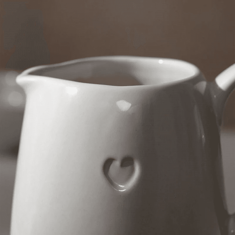 Bourton Heart Jug, White
