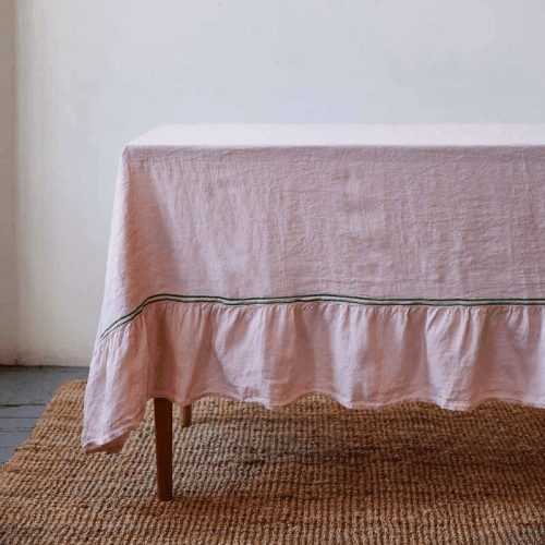 Image showing the Medium Linen Tablecloth, 180 x 300cm, Pink product.