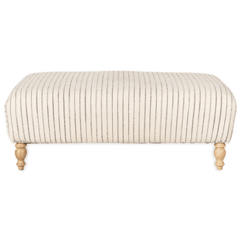 Sanja Stripe Upholstered Ottoman, Off White