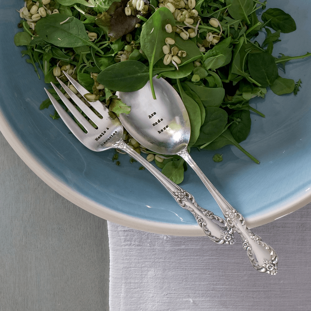 Meals And Memories Pair of salad servers, 21cm, Silver Plated